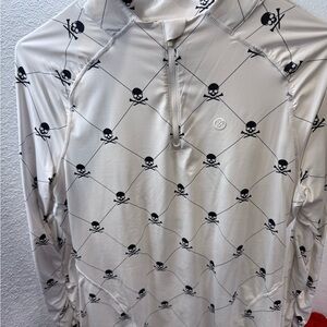 G/FORE White and Black Skull Design Pullover